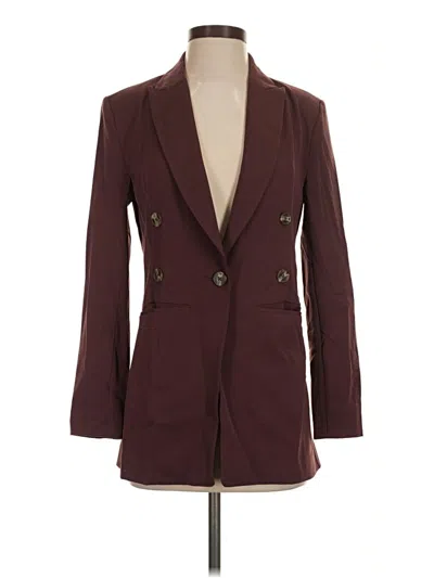 Pre-owned Nic + Zoe Blazer Jacket In Burgundy