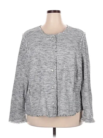 Pre-owned Nic + Zoe Blazer Jacket In Gray
