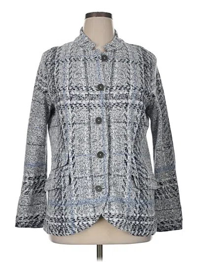 Pre-owned Nic + Zoe Blazer Jacket In Gray