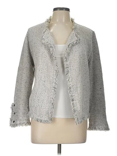 Pre-owned Nic + Zoe Blazer Jacket In Gray