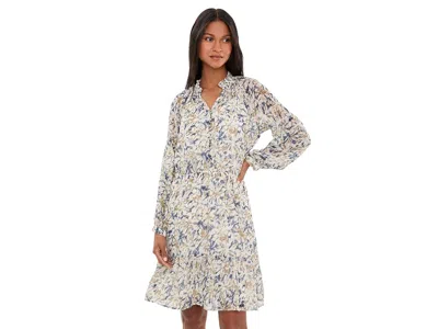 Nic + Zoe Bloomsbury Chiffon Dress Women's Dress Neutral: Md, Polyester In Gray