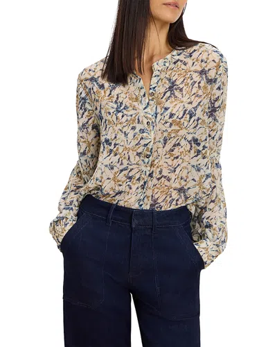 Nic + Zoe Nic+zoe Bloomsbury Chiffon Button-up Shirt In White