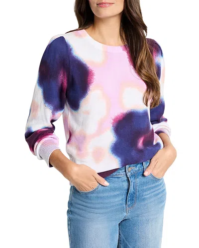 Nic + Zoe Nic+zoe Blossom Blur Sweater In Purple Multi