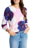 Nic + Zoe Blossom Blue Sweater In Purple Multi In Purple Multi