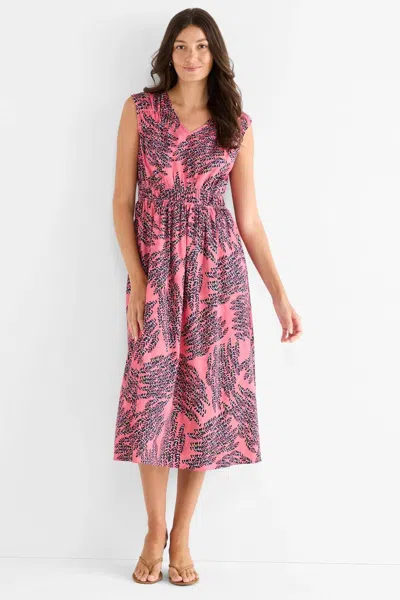 Nic + Zoe Blush Of Spring Dierdre Midi Dress In Pink Multi