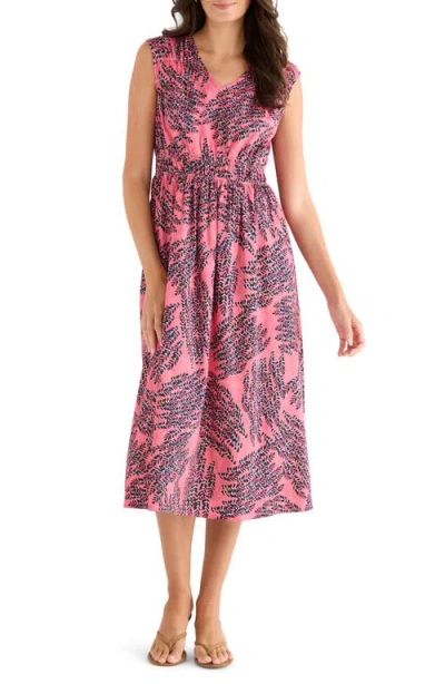 Nic + Zoe Nic+zoe Blush Of Spring Dierdre Sleeveless Stretch Cotton Midi Dress In Pink