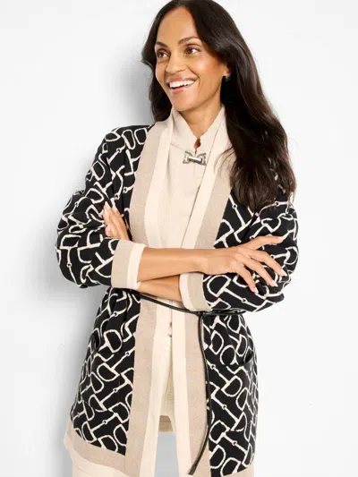 Nic + Zoe Blythe Belted Equestrian Jacket In Black In Multi