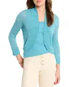Nic + Zoe Nic+zoe Bolero Linen Blend Cardigan Sweater In Blue