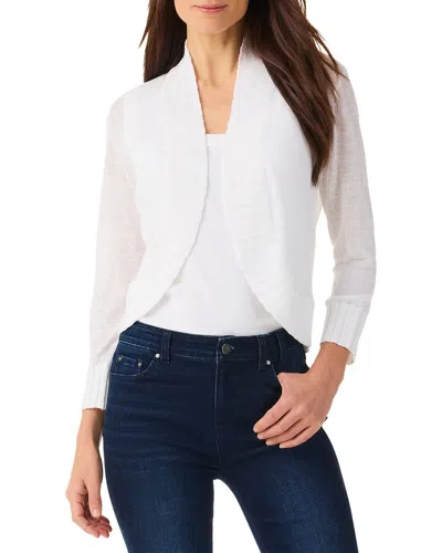 Nic + Zoe Nic+zoe Linen Blend Bolero Cardigan In Paper White