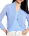 Nic + Zoe Nic+zoe Linen Blend Bolero Cardigan In Blue