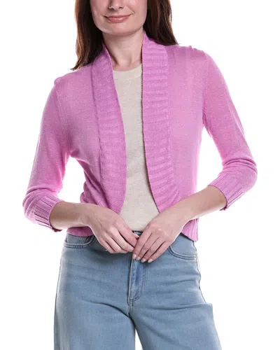Nic + Zoe Nic+zoe Bolero Linen-blend Cardigan In Pink