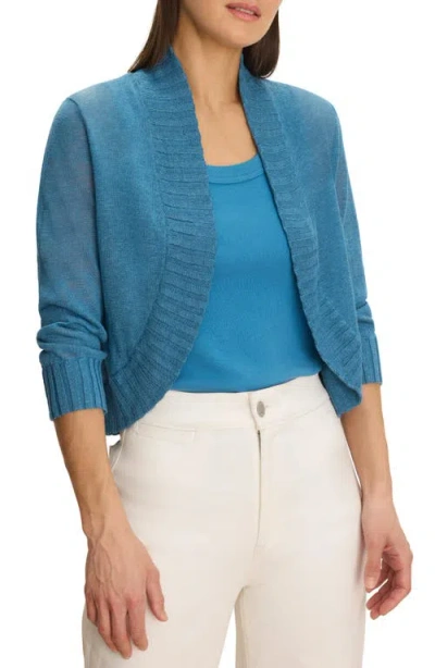Nic + Zoe Nic+zoe Bolero Open Front Cardigan In Blue