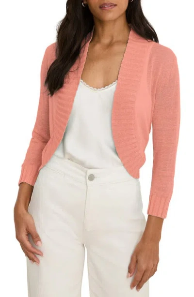 Nic + Zoe Nic+zoe Bolero Open Front Cardigan In Pink