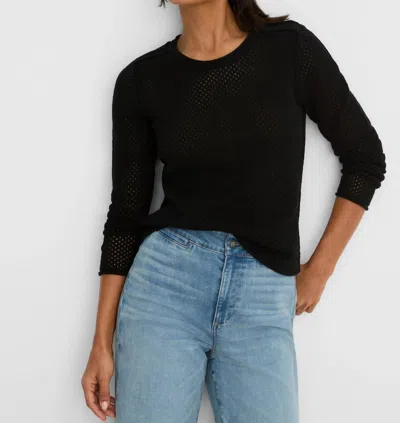 Nic + Zoe Breezeway Mesh Sweater In Black