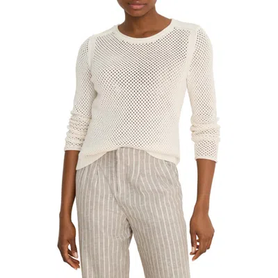 Nic + Zoe Nic+zoe Breezeway Open Knit Cotton Blend Sweater In White