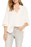 Nic + Zoe Nic+zoe Breezy Drawstring Back Top In Classic Cream