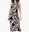 Nic + Zoe Breezy Leaves Dress In Black Multi In Multi