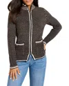 Nic + Zoe Nic+zoe Brick Stitch Knit Jacket In Black