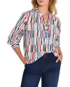 Nic + Zoe Nic+zoe Broken Stripe Blouse In Multi