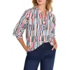 Nic + Zoe Nic+zoe Broken Stripe Blouse In Multi