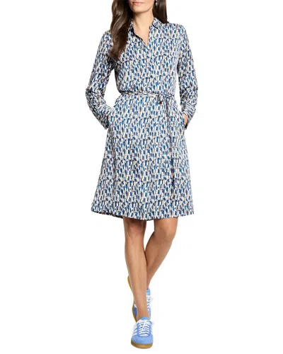 Nic + Zoe Nic+zoe Brushstrokes Long Sleeve Devon Dress In Multi