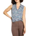Nic + Zoe Nic+zoe Brushstrokes Ruffle Sleeveless Top In Multi