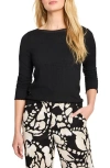 Nic + Zoe Nic+zoe Bubble Knit Long Sleeve Top In Black Onyx