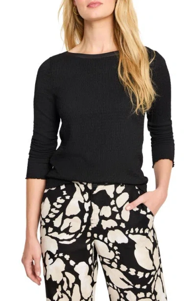 Nic + Zoe Nic+zoe Bubble Knit Long Sleeve Top In Black Onyx