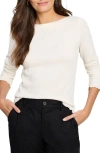 Nic + Zoe Nic+zoe Bubble Knit Long Sleeve Top In White