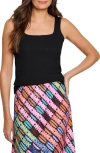 Nic + Zoe Nic+zoe Bubble Knit Tank Top In Black Onyx