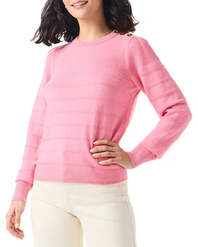 Nic + Zoe Nic+zoe Button Shoulder Cashmere-blend Sweater In Pink