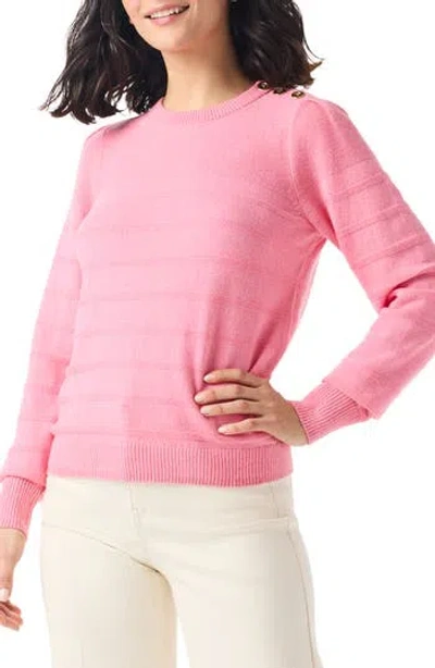 Nic + Zoe Nic+zoe Button Shoulder Sweater In Multi