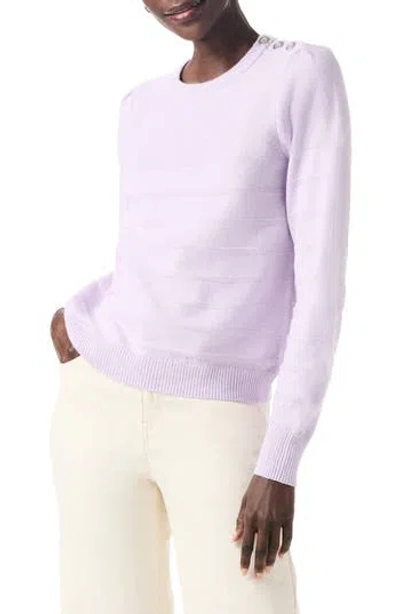 Nic + Zoe Nic+zoe Button Shoulder Sweater In Purple