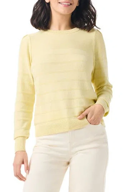 Nic + Zoe Nic+zoe Button Shoulder Sweater In Yellow