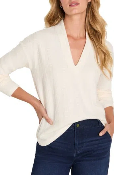 Nic + Zoe Nic+zoe Cable Textured Knit Top In White