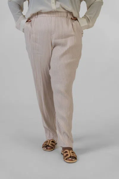 Nic + Zoe Cafe Straight Leg Pant In Neutral Multi In Beige