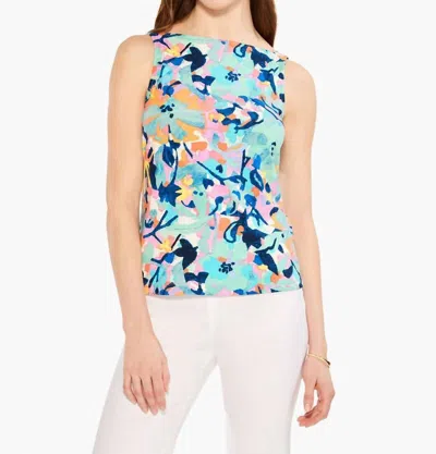 Nic + Zoe Calista Color Field Tank Top In Aqua Multi
