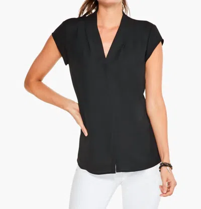 Nic + Zoe Cap Sleeve Day To Night Top In Black Onyx