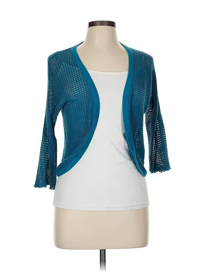 Pre-owned Nic + Zoe Cardigan Sweater In Blue