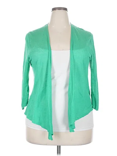 Pre-owned Nic + Zoe Cardigan Sweater In Green