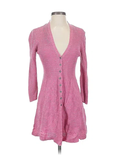 Pre-owned Nic + Zoe Cardigan Sweater In Pink