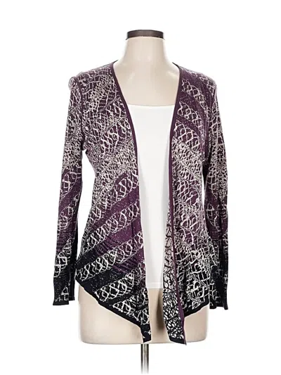 Pre-owned Nic + Zoe Cardigan Sweater In Purple