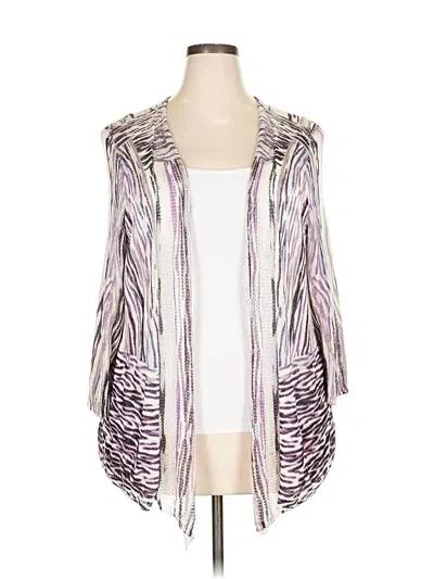 Pre-owned Nic + Zoe Cardigan Sweater In Purple