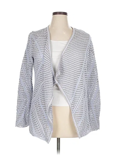 Pre-owned Nic + Zoe Cardigan Sweater In Silver