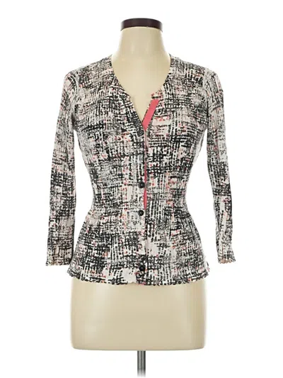 Pre-owned Nic + Zoe Cardigan Sweater In Silver