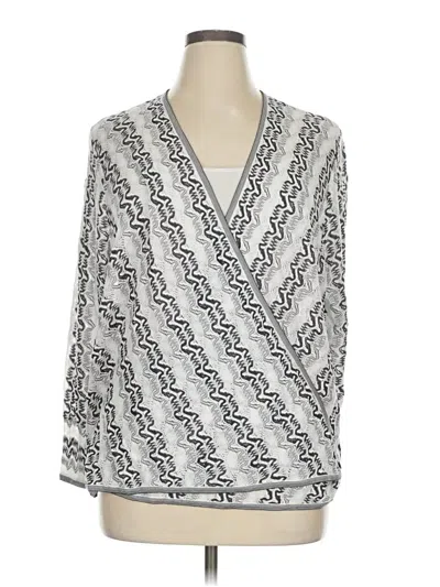 Pre-owned Nic + Zoe Cardigan Sweater In Silver