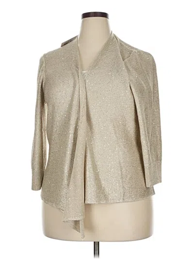 Pre-owned Nic + Zoe Cardigan Sweater In Silver