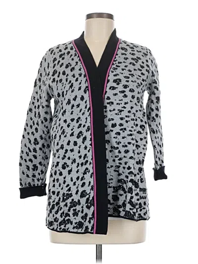 Pre-owned Nic + Zoe Cardigan Sweater In Silver