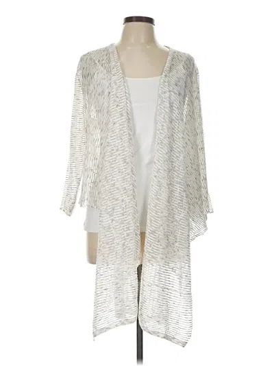 Pre-owned Nic + Zoe Cardigan Sweater In Silver