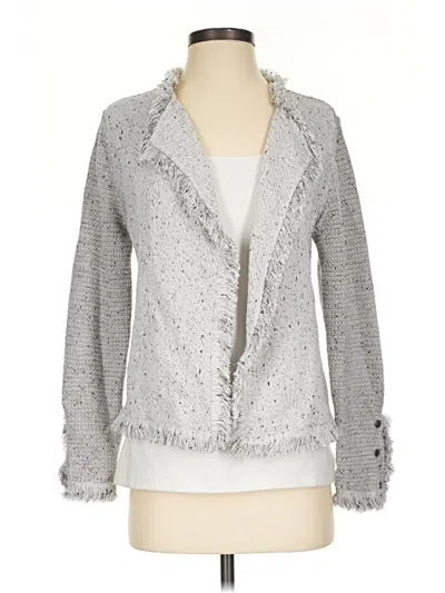 Pre-owned Nic + Zoe Cardigan Sweater In Silver